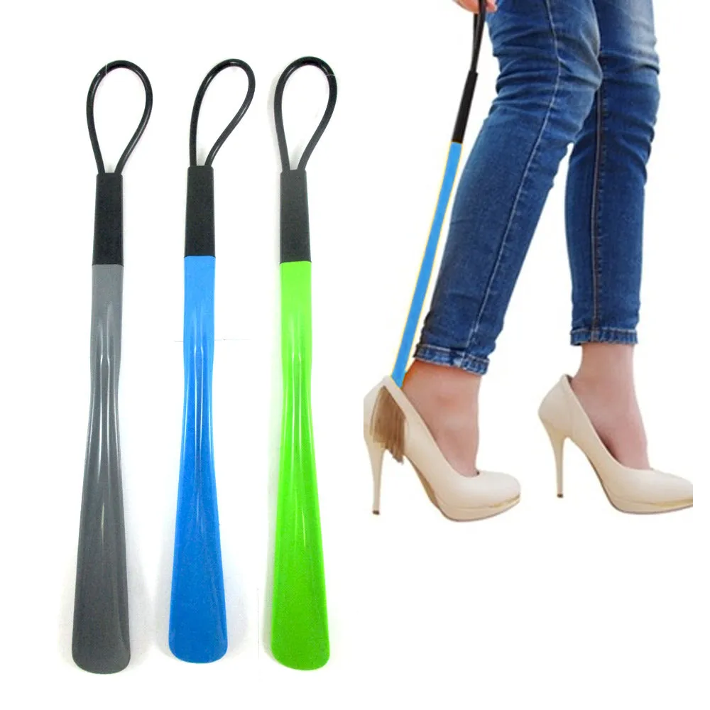 1 Plastic Shoe Horn 18.5" Long Flexible Handle Shoehorn Sturdy Slip Men Shoes !