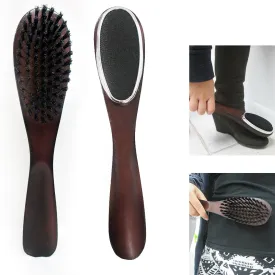 1 Wood Shoehorn Clothes Lint Brush Garment Care Sturdy Slip Men Women Shoe Horn