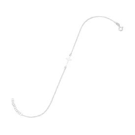 11"   1" Sideways Cross Anklet
