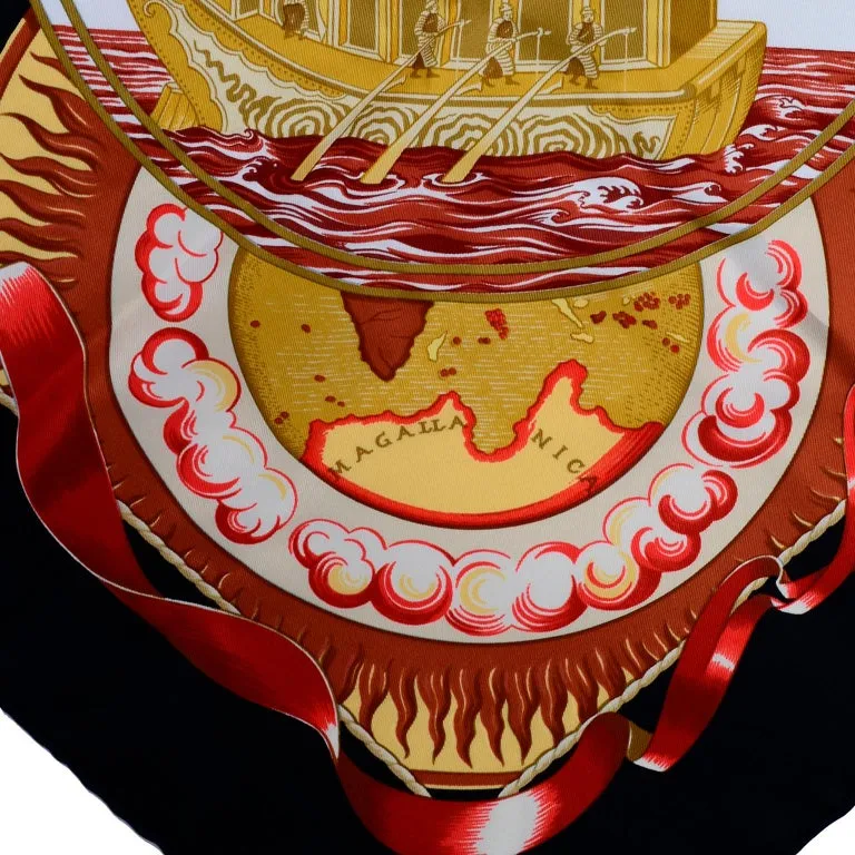 1998 Hermes Au-dela des cinq Mers Silk Scarf by Laurence Bourthoumieux