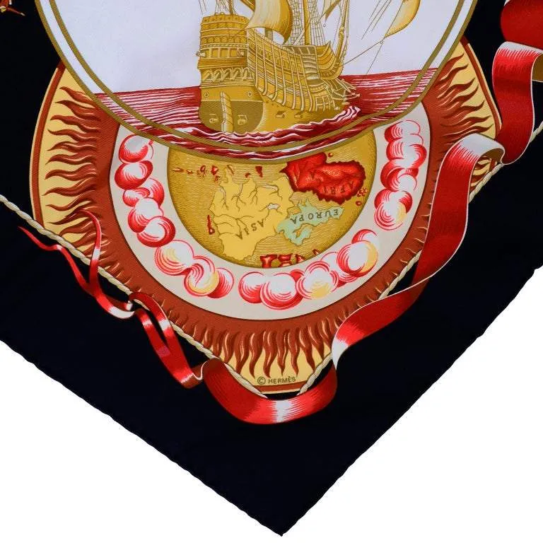 1998 Hermes Au-dela des cinq Mers Silk Scarf by Laurence Bourthoumieux
