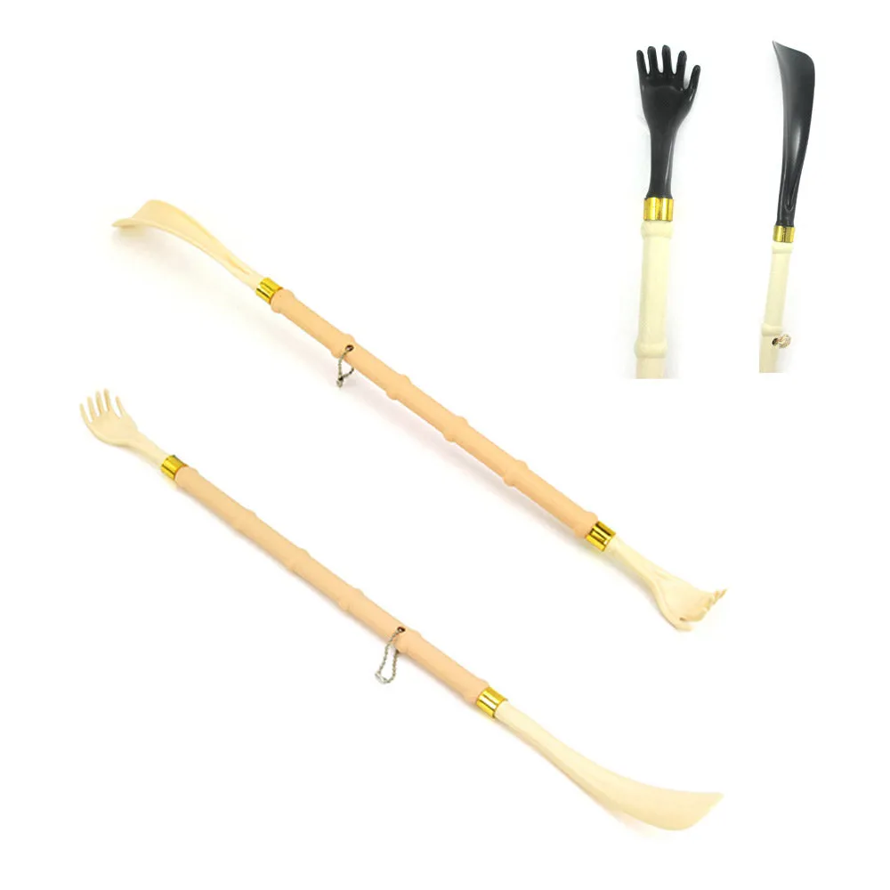 2 New Long 20" Shoehorn Back Scratcher Reach Shoe Horn Hand Tool Massager Gift