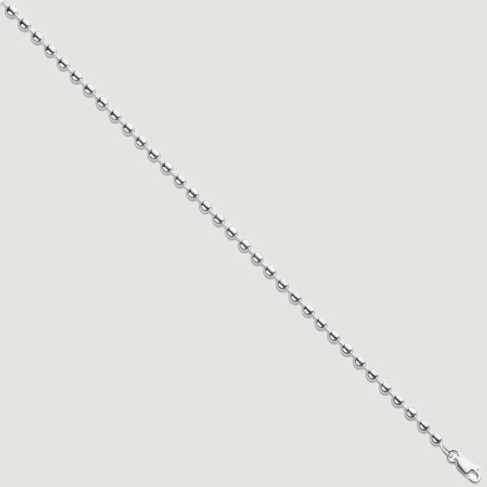 4mm Silver Ball Bracelet