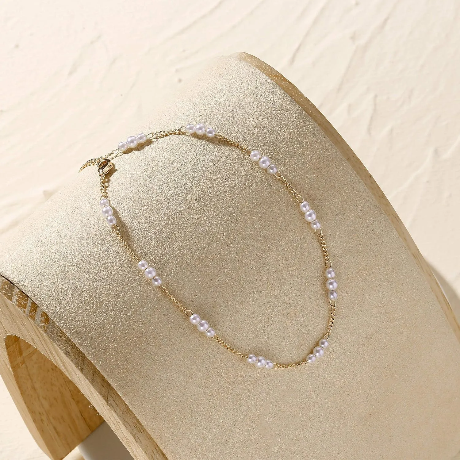 Anklet for Women 14K Gold Plated Ankle Bracelets Silver Anklet Waterproof Pearl Cubic Zirconia Rhinestone Heart Beads Herringbone Cuba Link Chain Anklets Dainty Jewelry