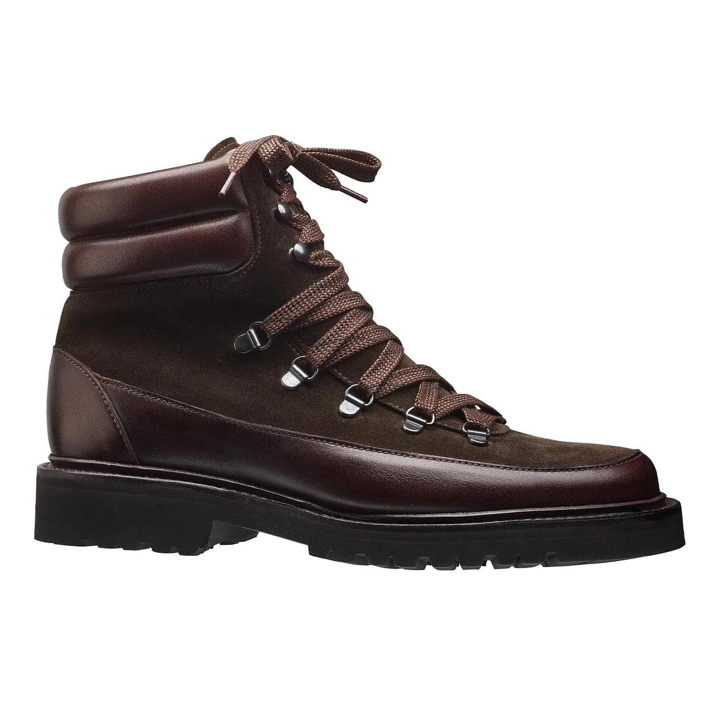 Annie Dark Brown Wax Calf & Earth Green Suede