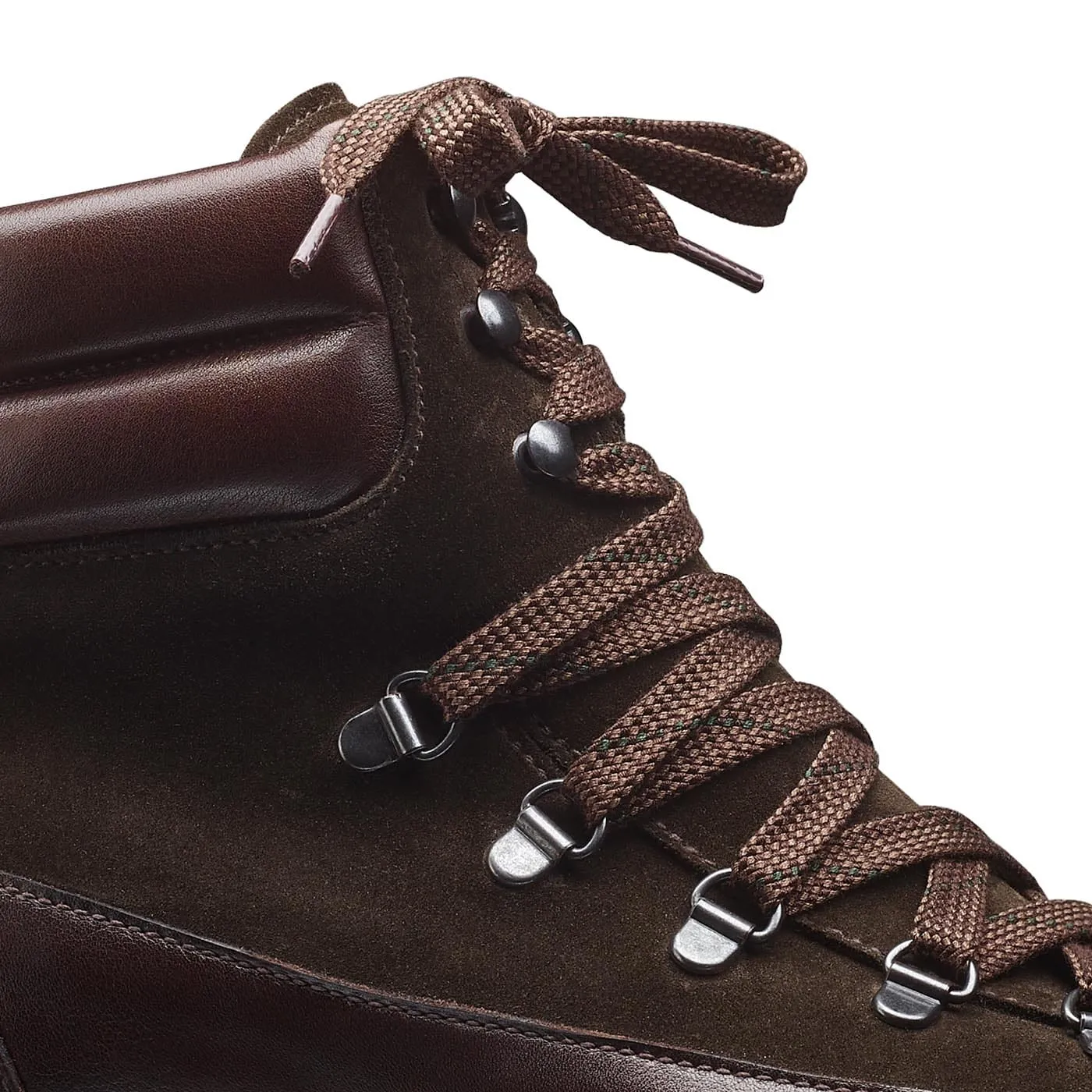 Annie Dark Brown Wax Calf & Earth Green Suede
