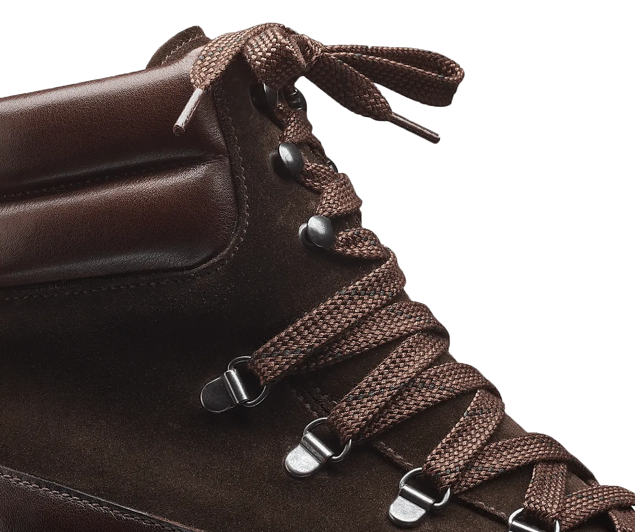 Annie Dark Brown Wax Calf & Earth Green Suede