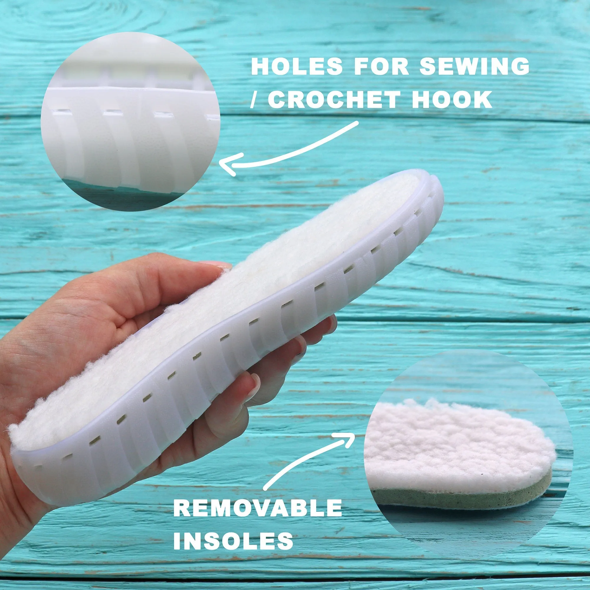 Baby Rubber Soles, Sizes 22-33