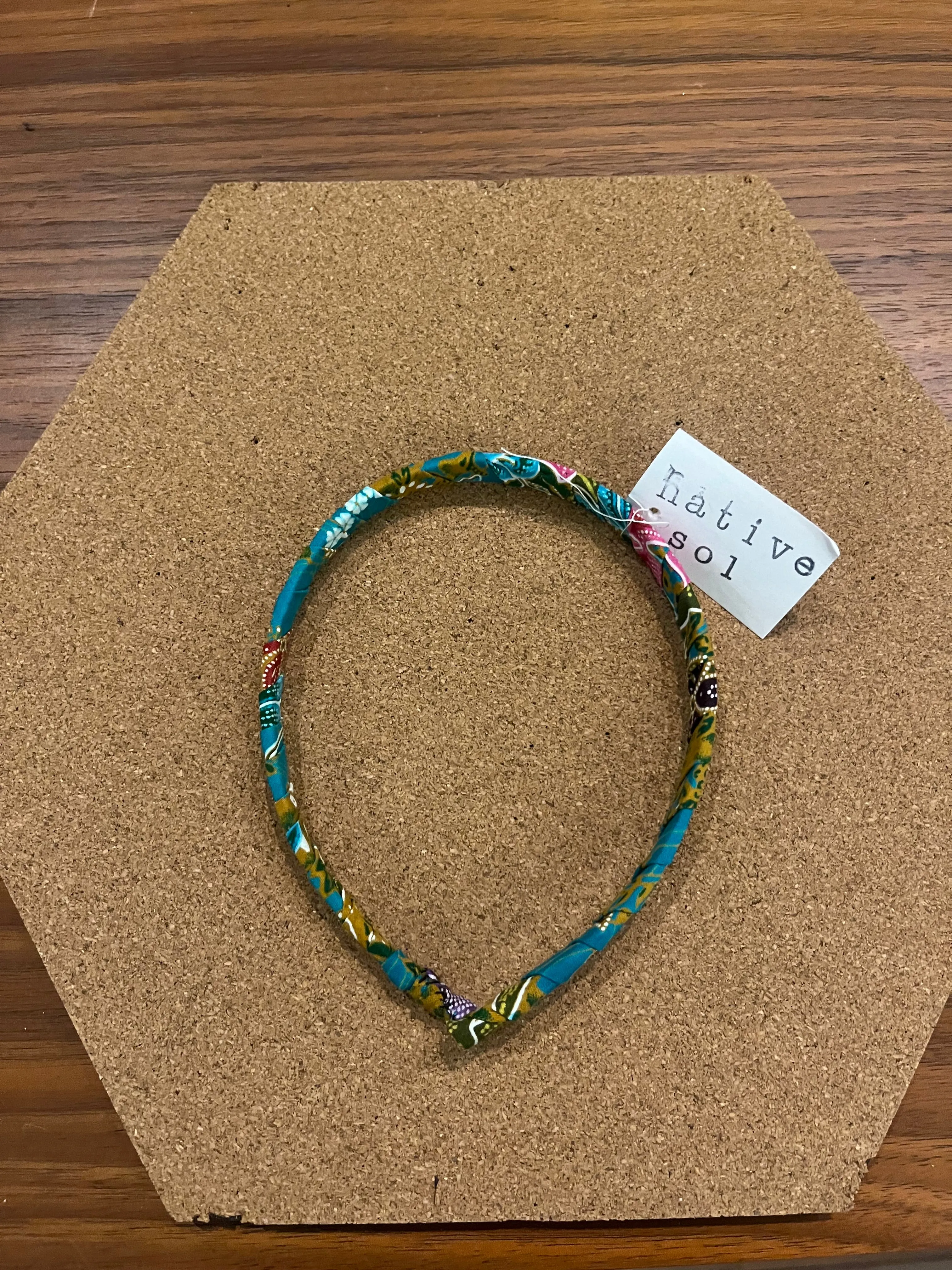 Batik Fabric Headband- Turq
