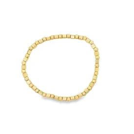 Bead and Cube Charm Elastic Bracelet