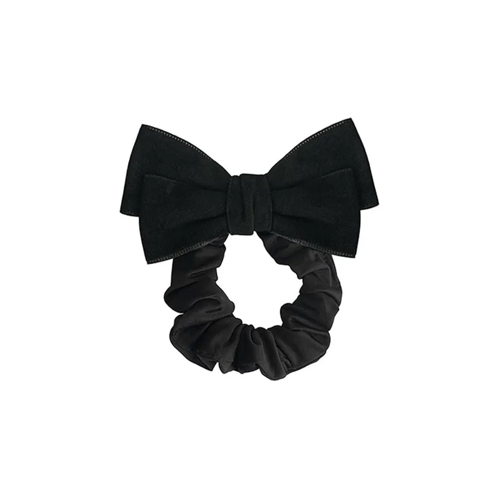 Black Velvet Bowtie Hair Loop Retro Versatile French Small Fragrant Wind Hair Rope Headrope Hair Accessories