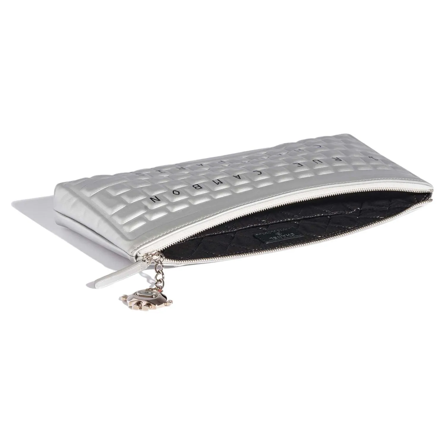 Chanel Keyboard Data Center Metallic Silver Novelty Minaudière Clutch