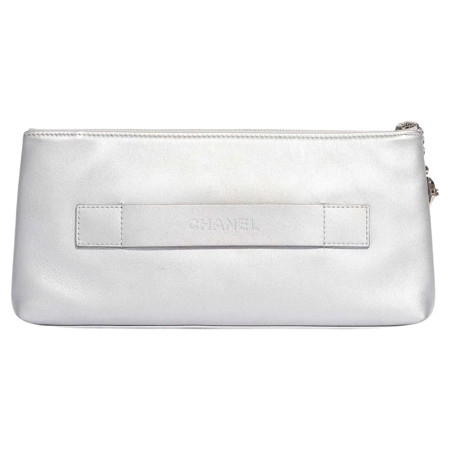 Chanel Keyboard Data Center Metallic Silver Novelty Minaudière Clutch