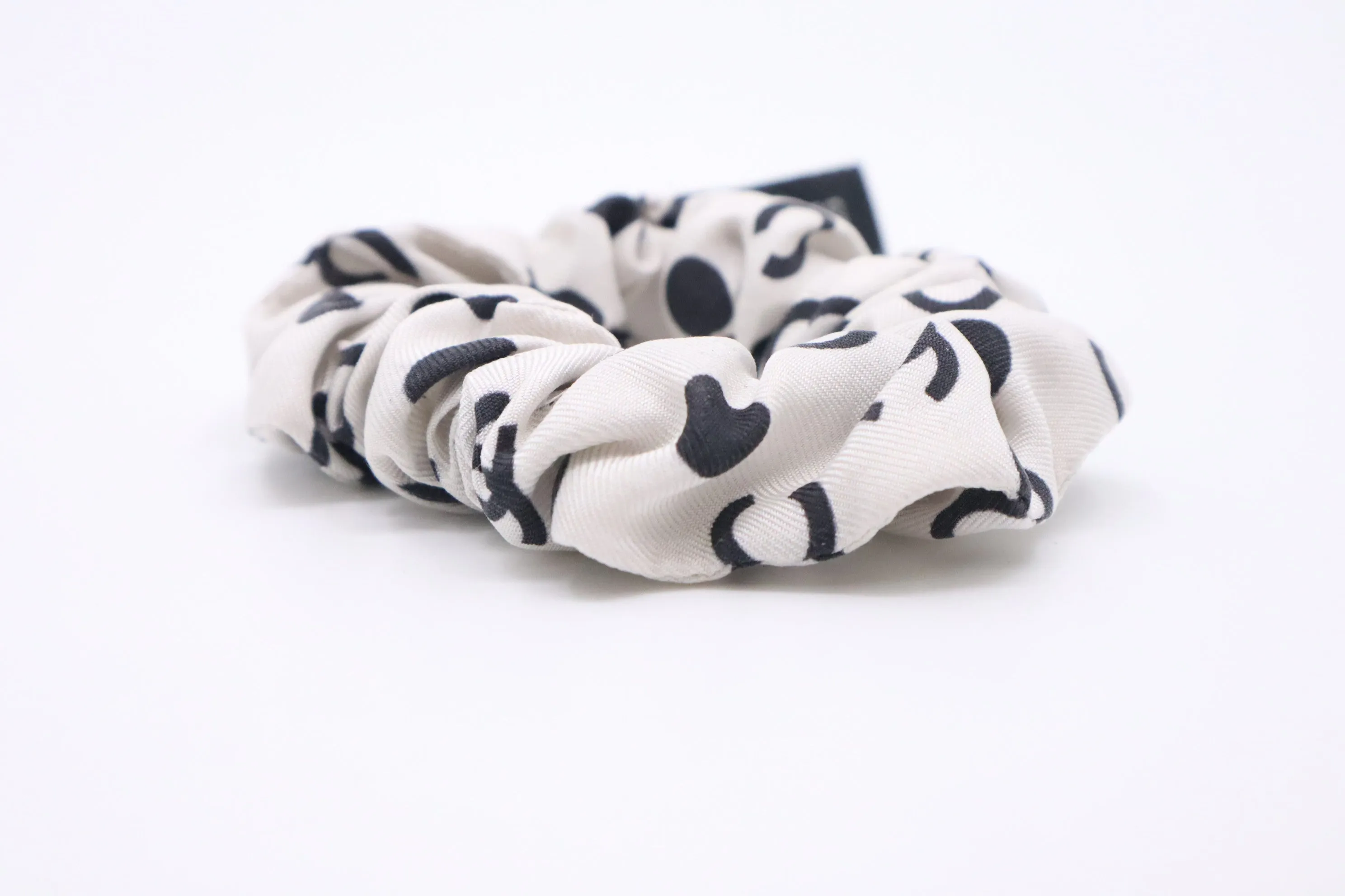 Chanel Scrunchie in Black & White Silk