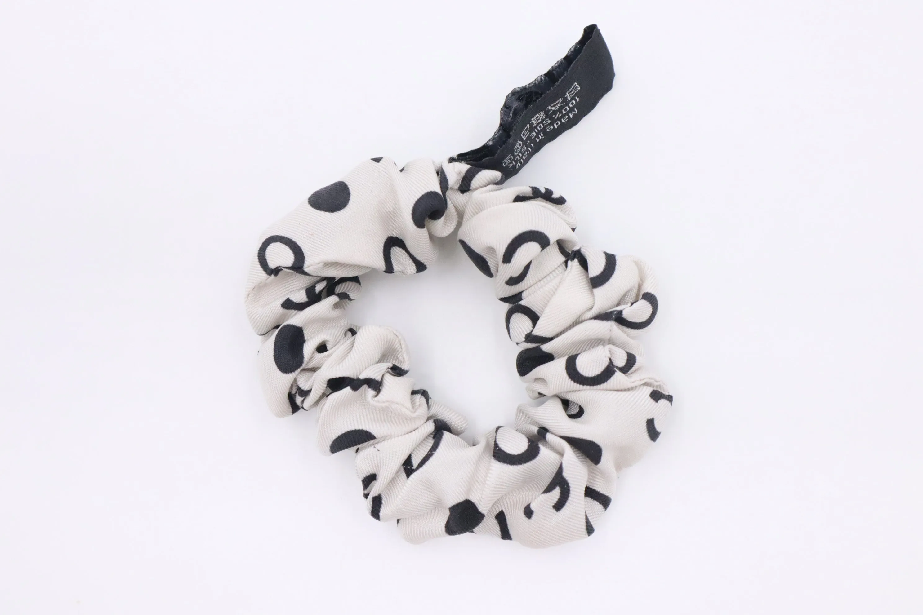 Chanel Scrunchie in Black & White Silk