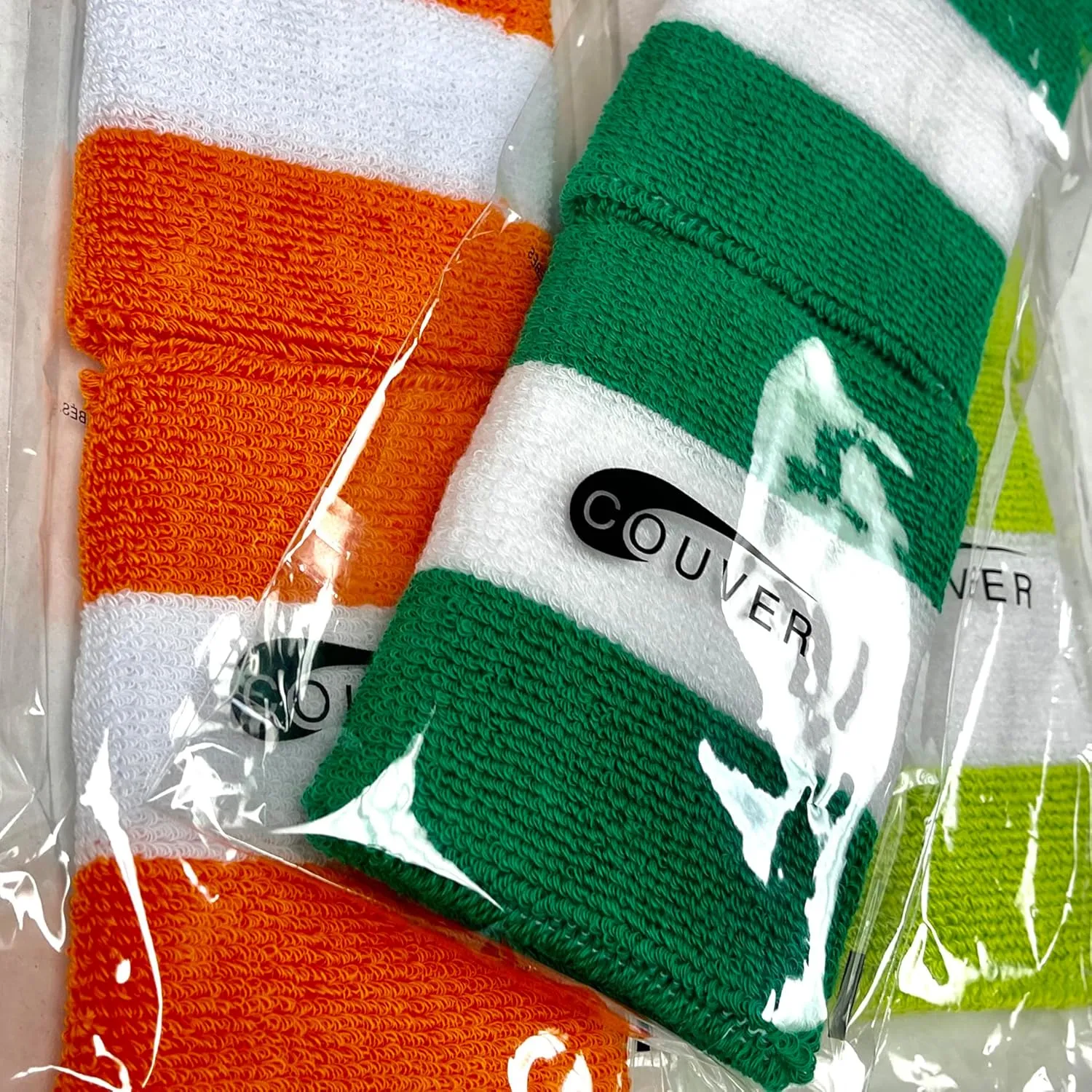 COUVER Sweatband Set Sports Headband Wristband Set Terry Cloth Moisture Wicking Sweat Absorbing Wrist Sweatbands Head Sweatband