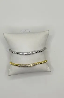 CZ Bar Beaded Bracelet