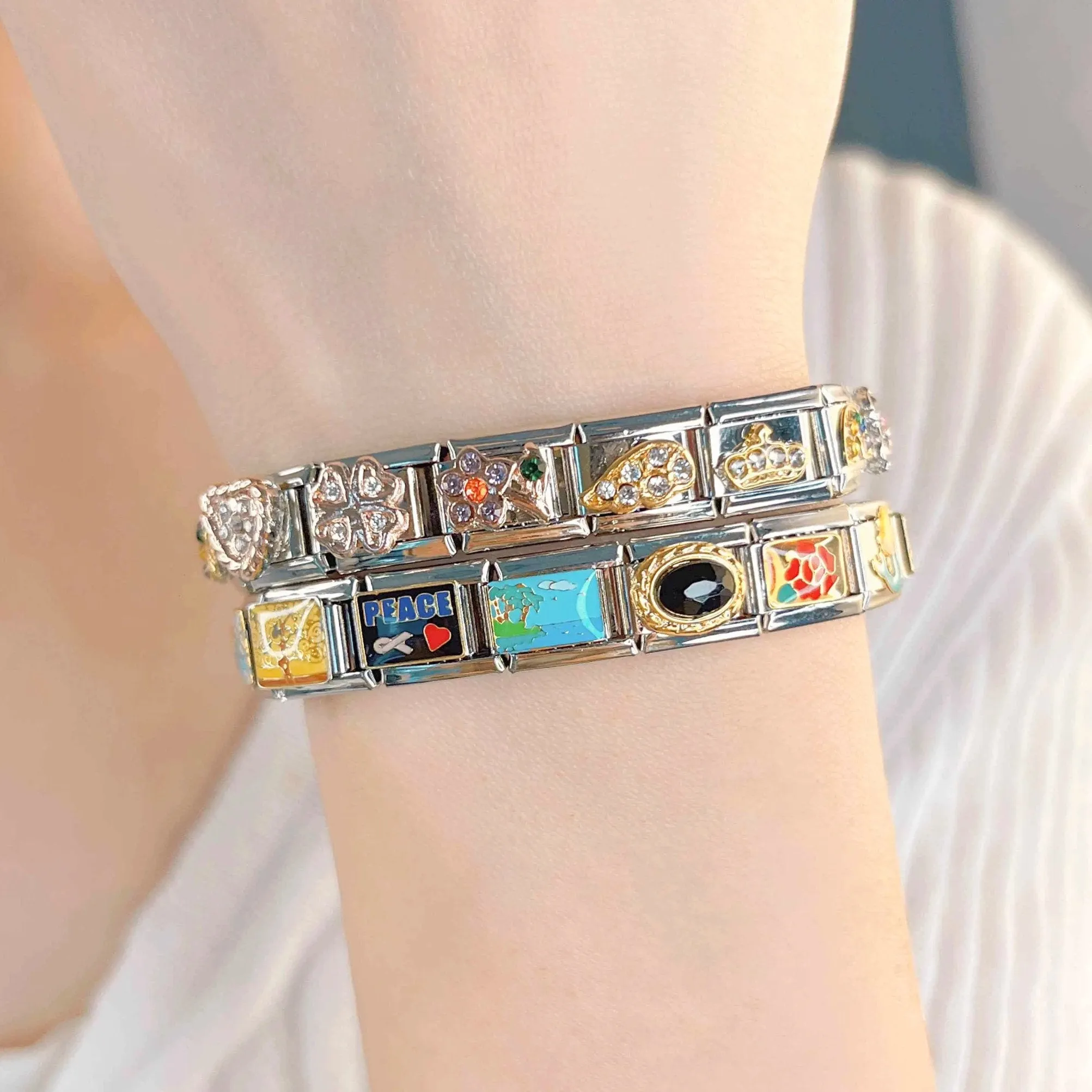 Diverse 9mm Italian Charm Bracelet Links - Customizable Gift for Her - Choose from a Variety of Symbolic Charms