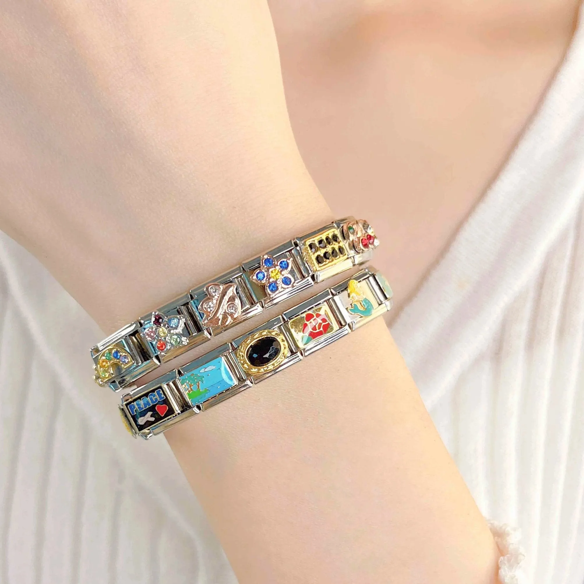 Diverse 9mm Italian Charm Bracelet Links - Customizable Gift for Her - Choose from a Variety of Symbolic Charms