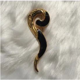 FREE with $29 Purchase. Pretty Black Gold Plated Shiny Brooch Pin