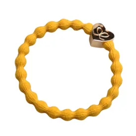 Gold Heart Mustard Charm Hair Band