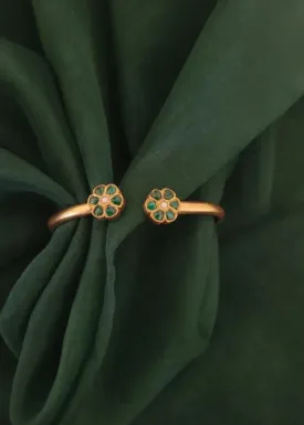 Green Flower Cuffs Bracelet