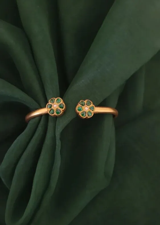 Green Flower Cuffs Bracelet