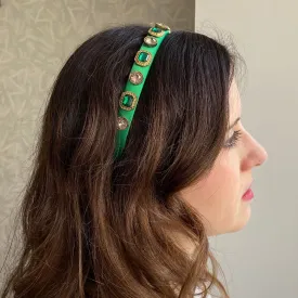 Green Headband Emerald Green Headband Vintage Hair Band