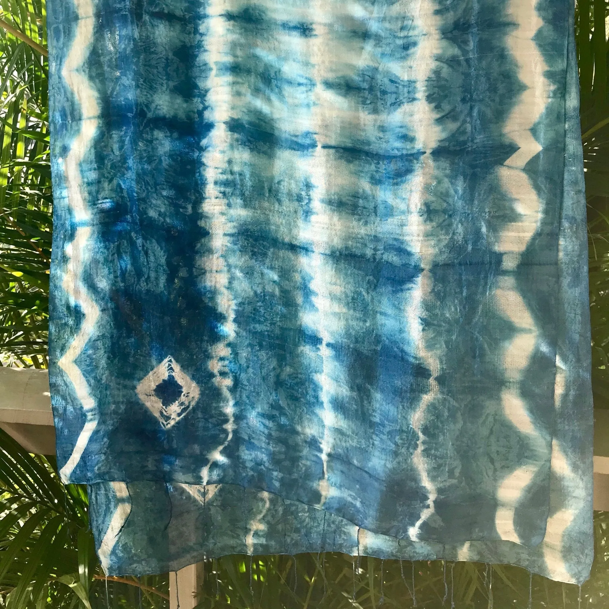 Immortal Kraft Indigo Hand Dyed Silk Scarf- Oblong - OOAK