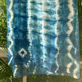 Immortal Kraft Indigo Hand Dyed Silk Scarf- Oblong - OOAK
