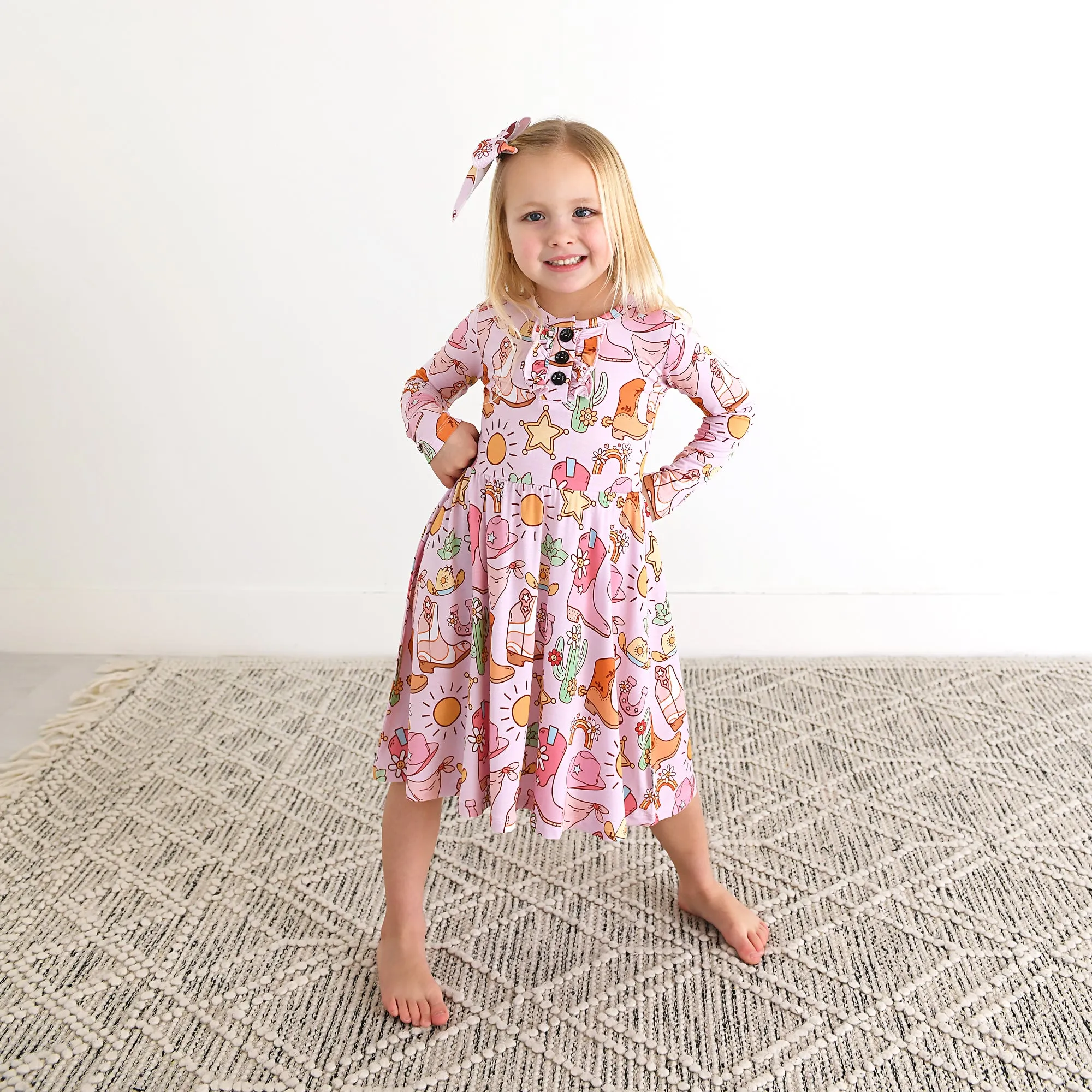 Lainey Pink Western CLIP BOW