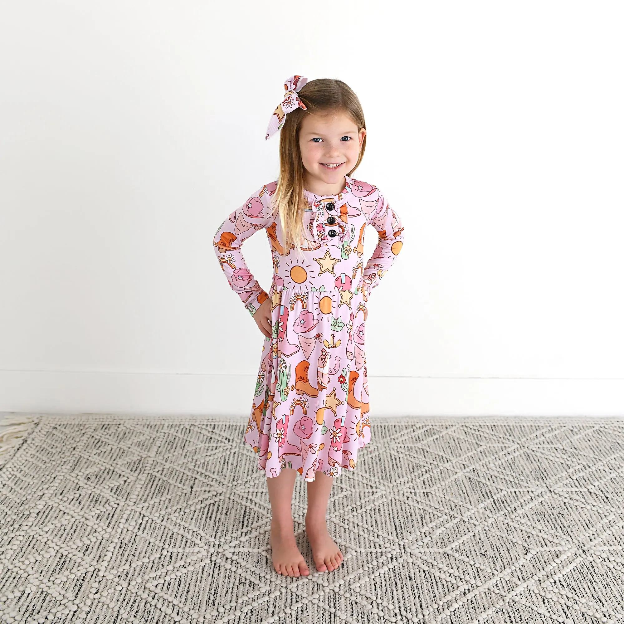 Lainey Pink Western CLIP BOW