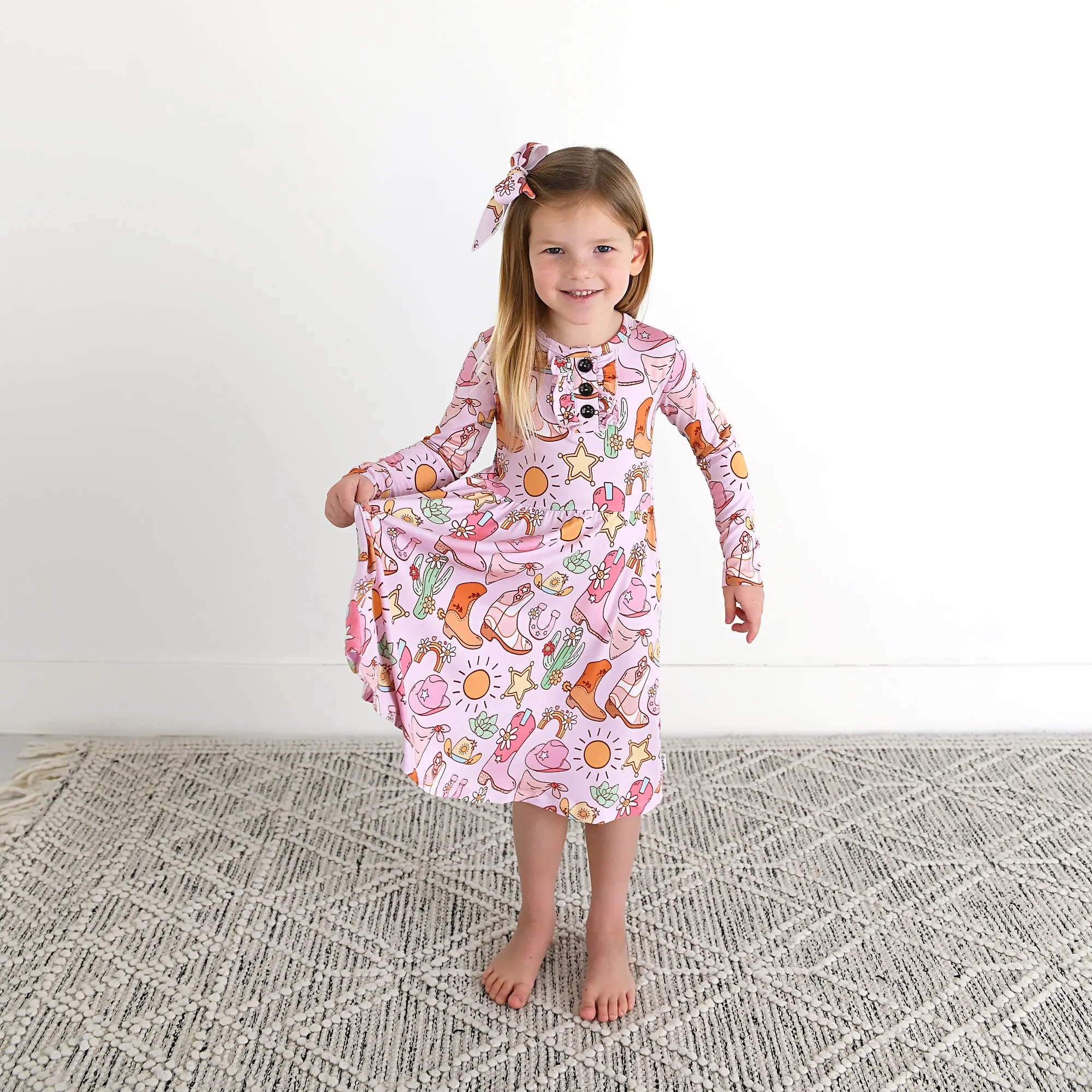 Lainey Pink Western CLIP BOW