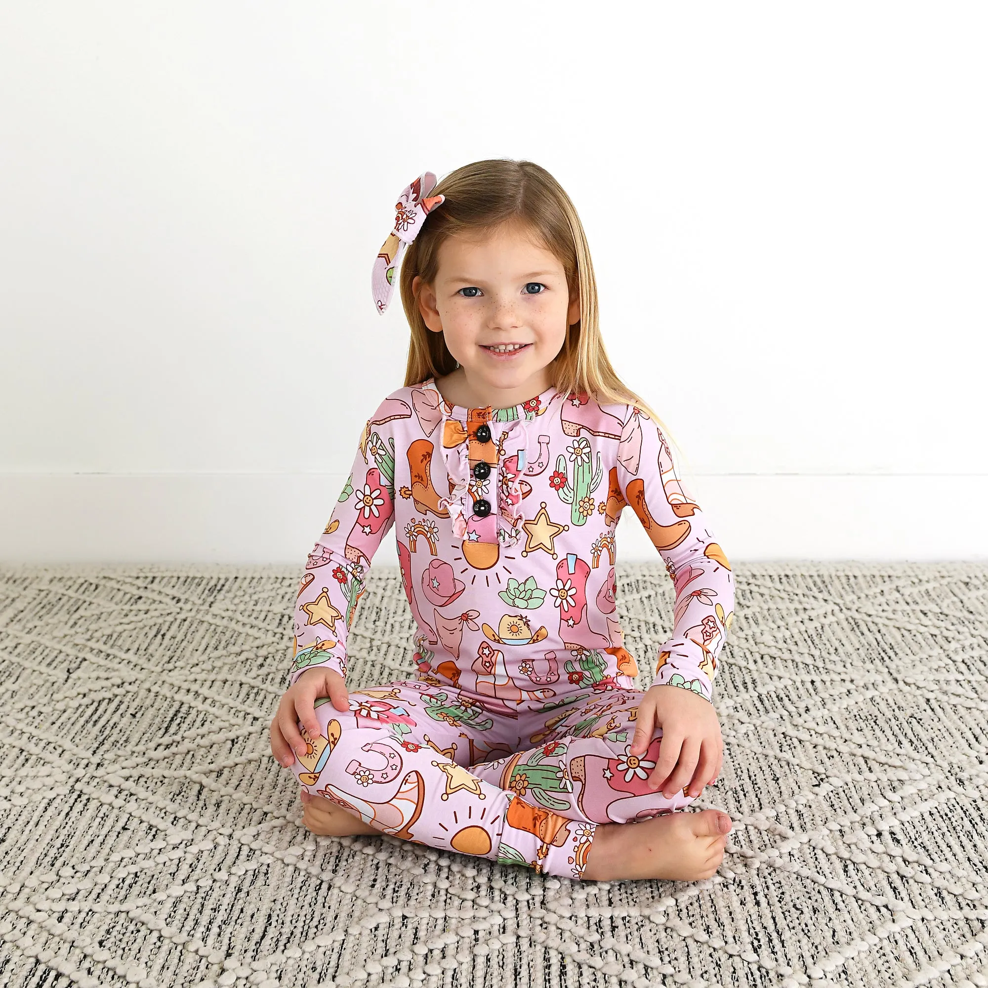 Lainey Pink Western CLIP BOW