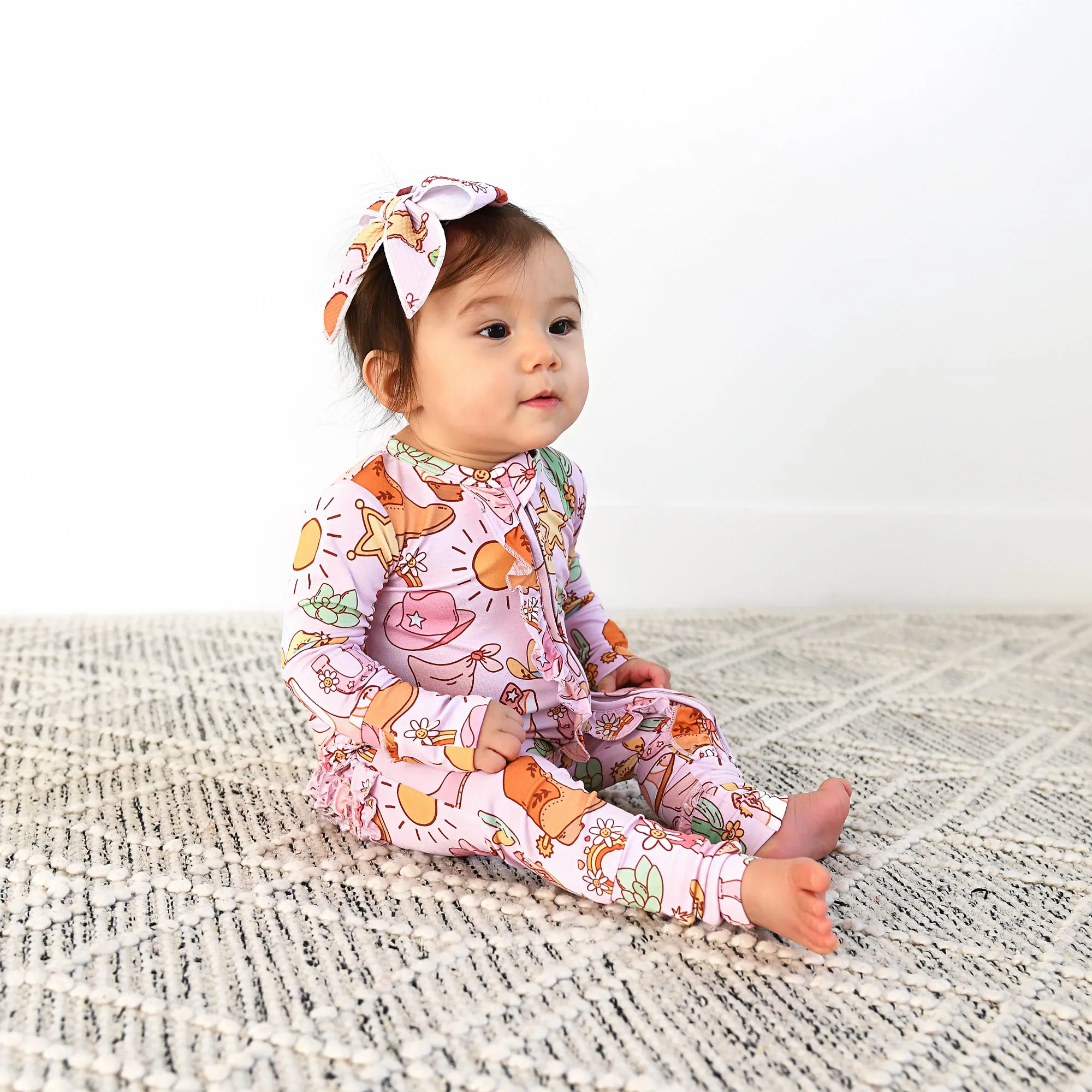 Lainey Pink Western CLIP BOW
