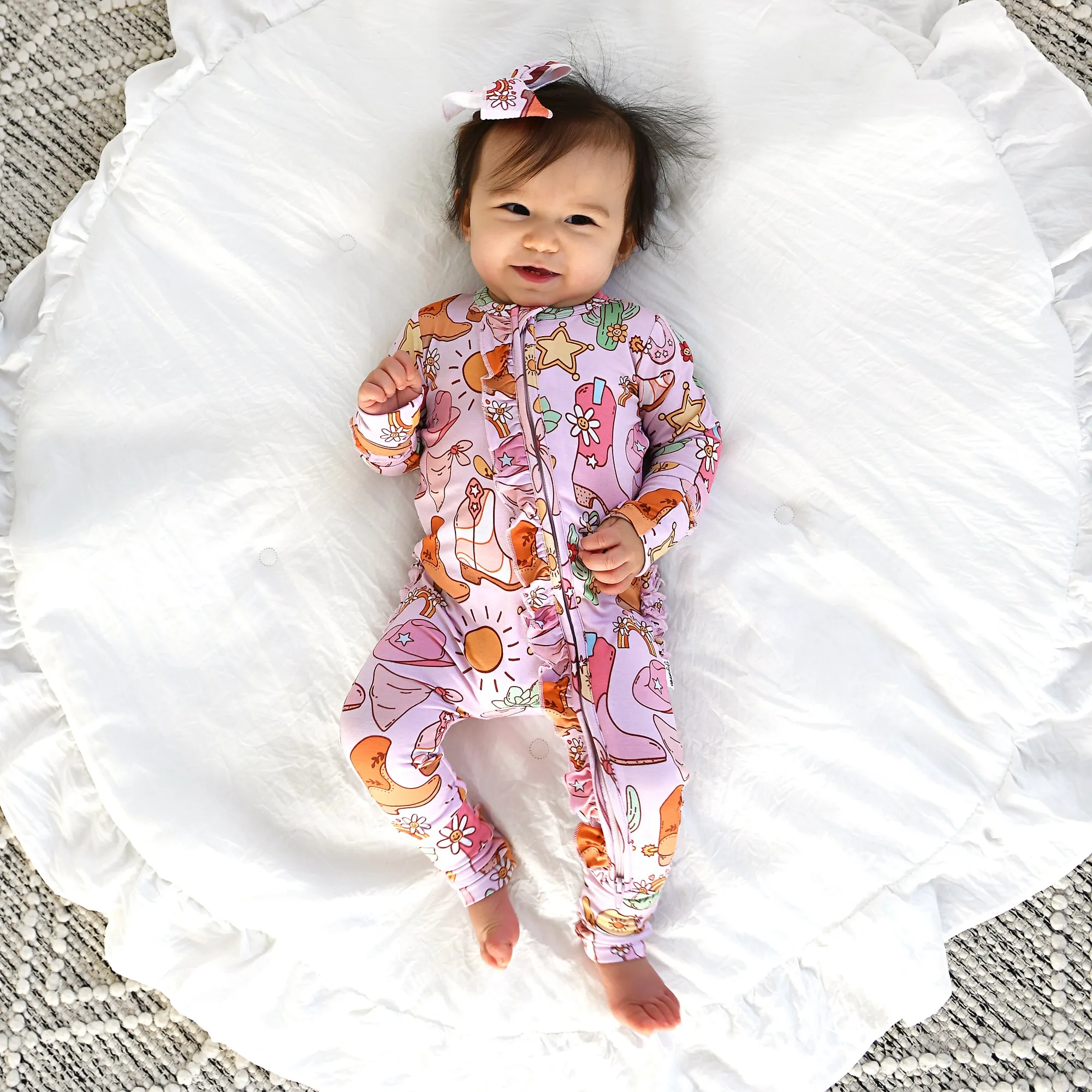 Lainey Pink Western CLIP BOW