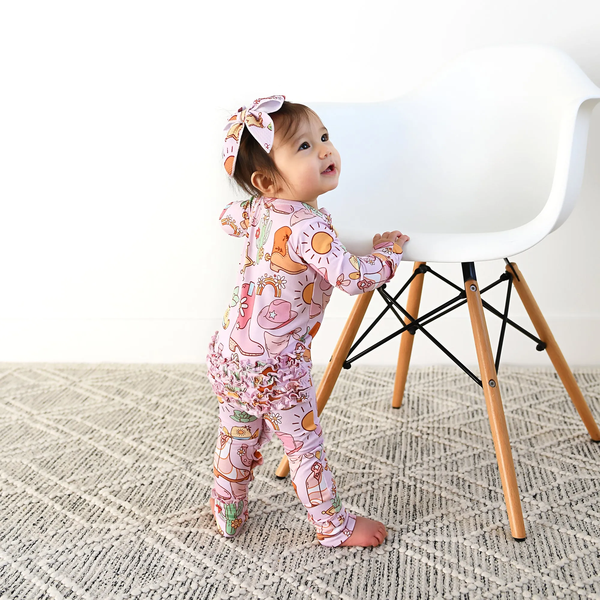 Lainey Pink Western CLIP BOW