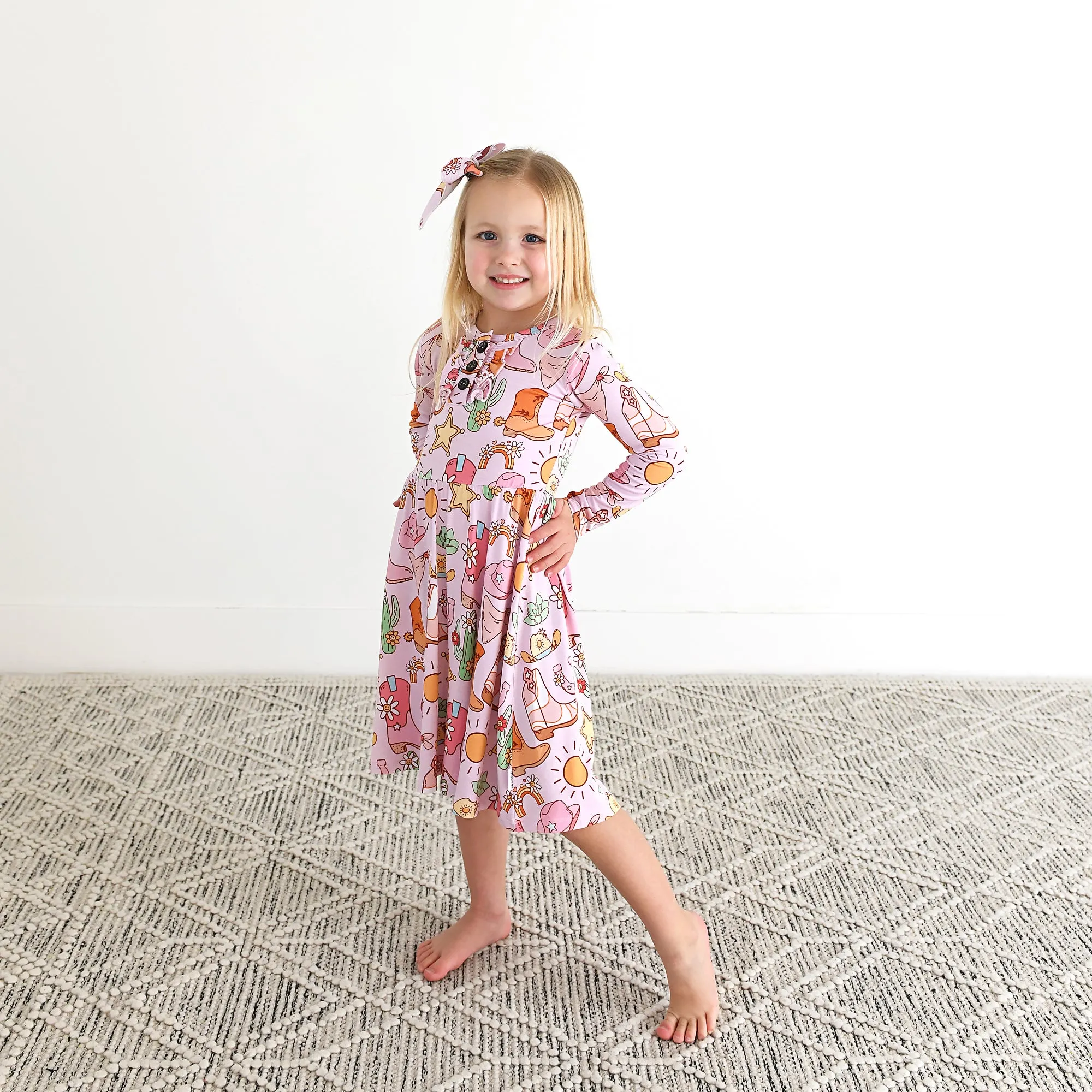 Lainey Pink Western CLIP BOW