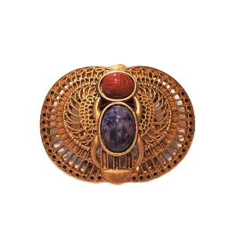 Mary McFadden Gilded Gold Hardware "Scarab" Brooch Scarf Clip