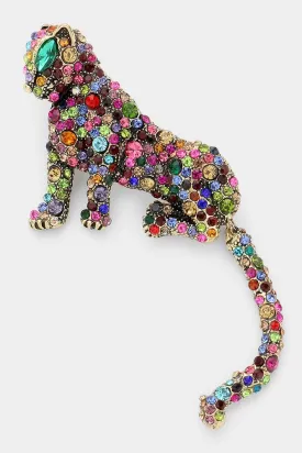 Multi Color Jaguar Brooch