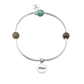 Niece | Soft Bangle Charm Bracelet | African Turquoise