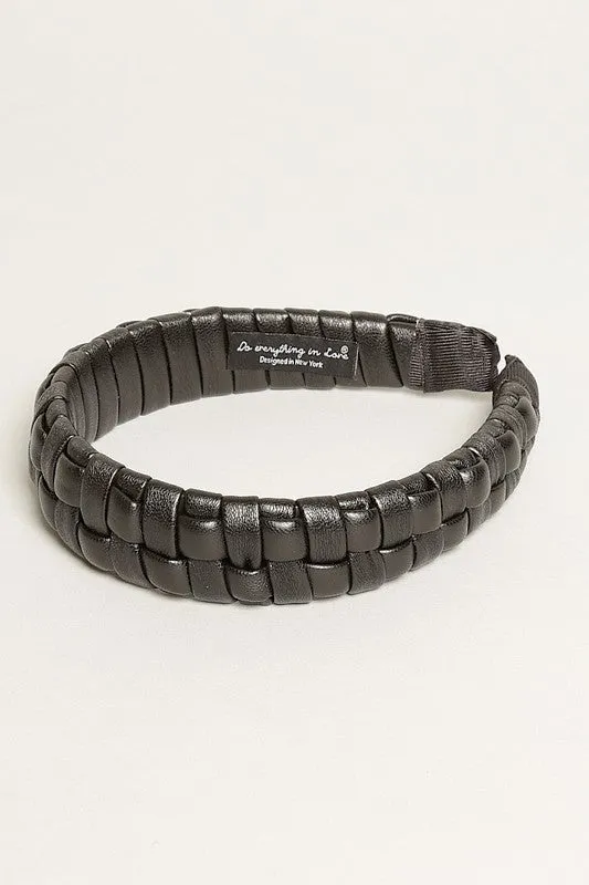 Padded Braided PU Leather Hairband