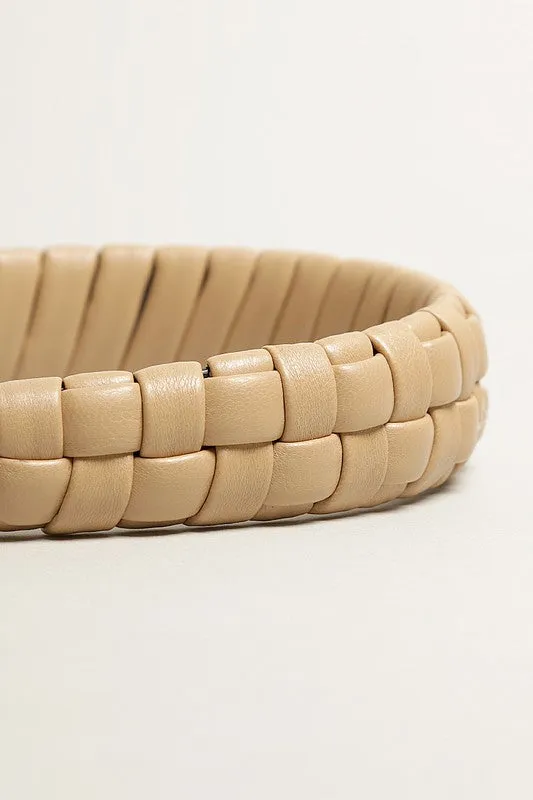 Padded Braided PU Leather Hairband