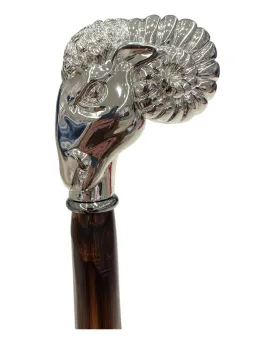 Ram Long Handled Brass Shoehorn- Silver/Chestnut