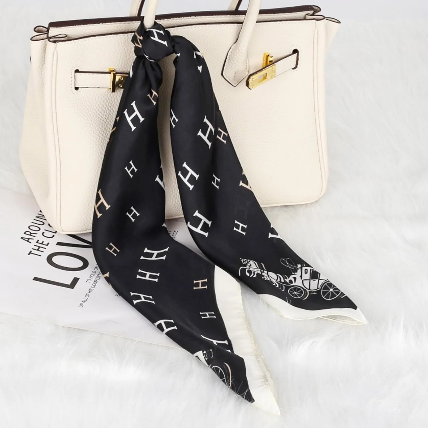 Relang Fashion silk Satin Head Scarf for Women Hair Bandana Hair Scarf Wrap Neck Scarf for Women 27.527.5 inches