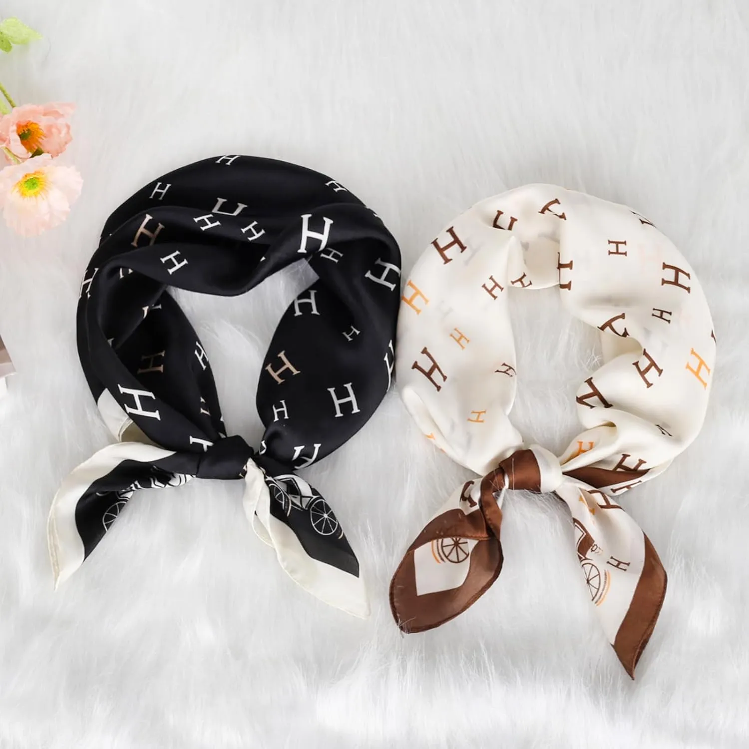 Relang Fashion silk Satin Head Scarf for Women Hair Bandana Hair Scarf Wrap Neck Scarf for Women 27.527.5 inches