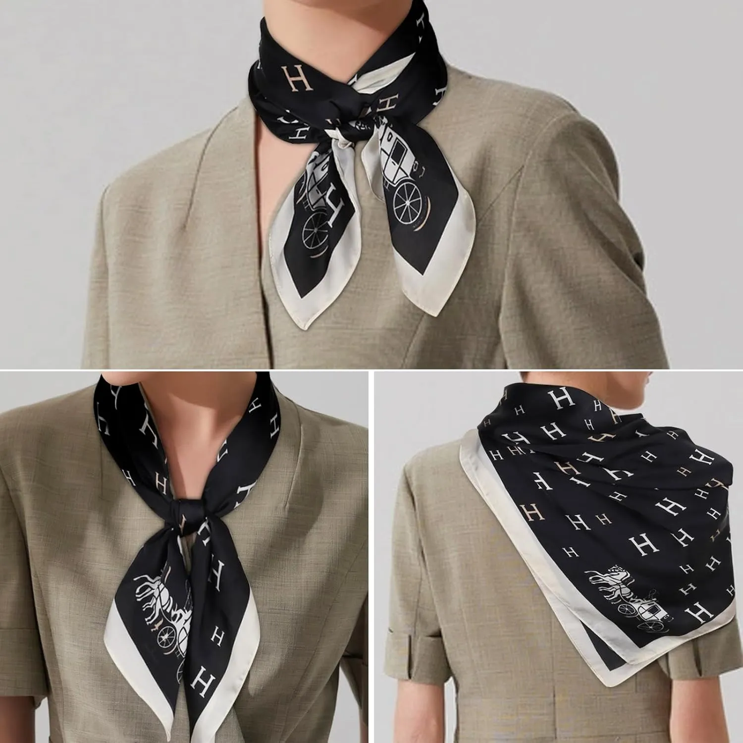 Relang Fashion silk Satin Head Scarf for Women Hair Bandana Hair Scarf Wrap Neck Scarf for Women 27.527.5 inches