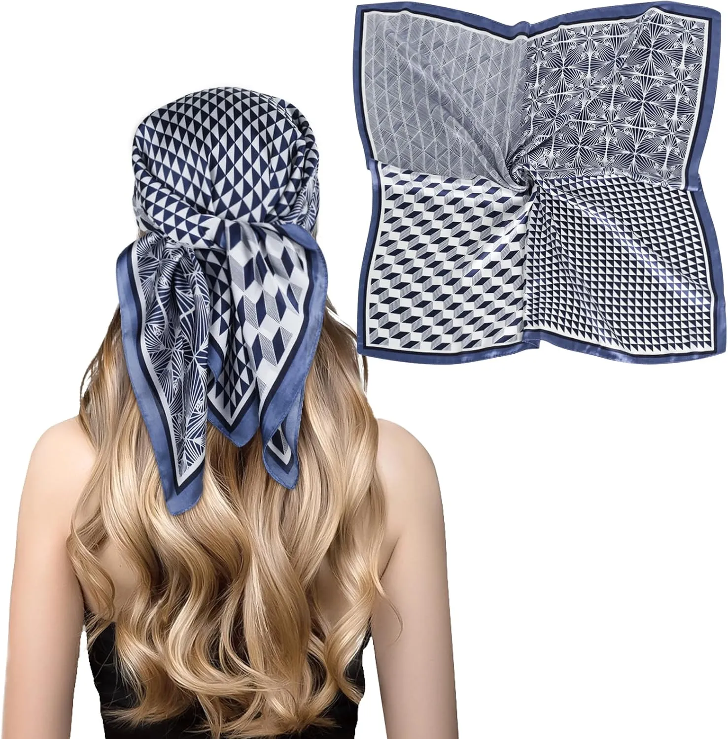 Relang Fashion silk Satin Head Scarf for Women Hair Bandana Hair Scarf Wrap Neck Scarf for Women 27.527.5 inches