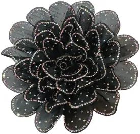 Rhinestone Camellia Flower Big Brooch Lapel Pins for Women Fashion Crystal Fabric Floral Brooches Pin for Dresses Suit Accessories Jewelry Boutonniere Corsage Wedding Party 140mm