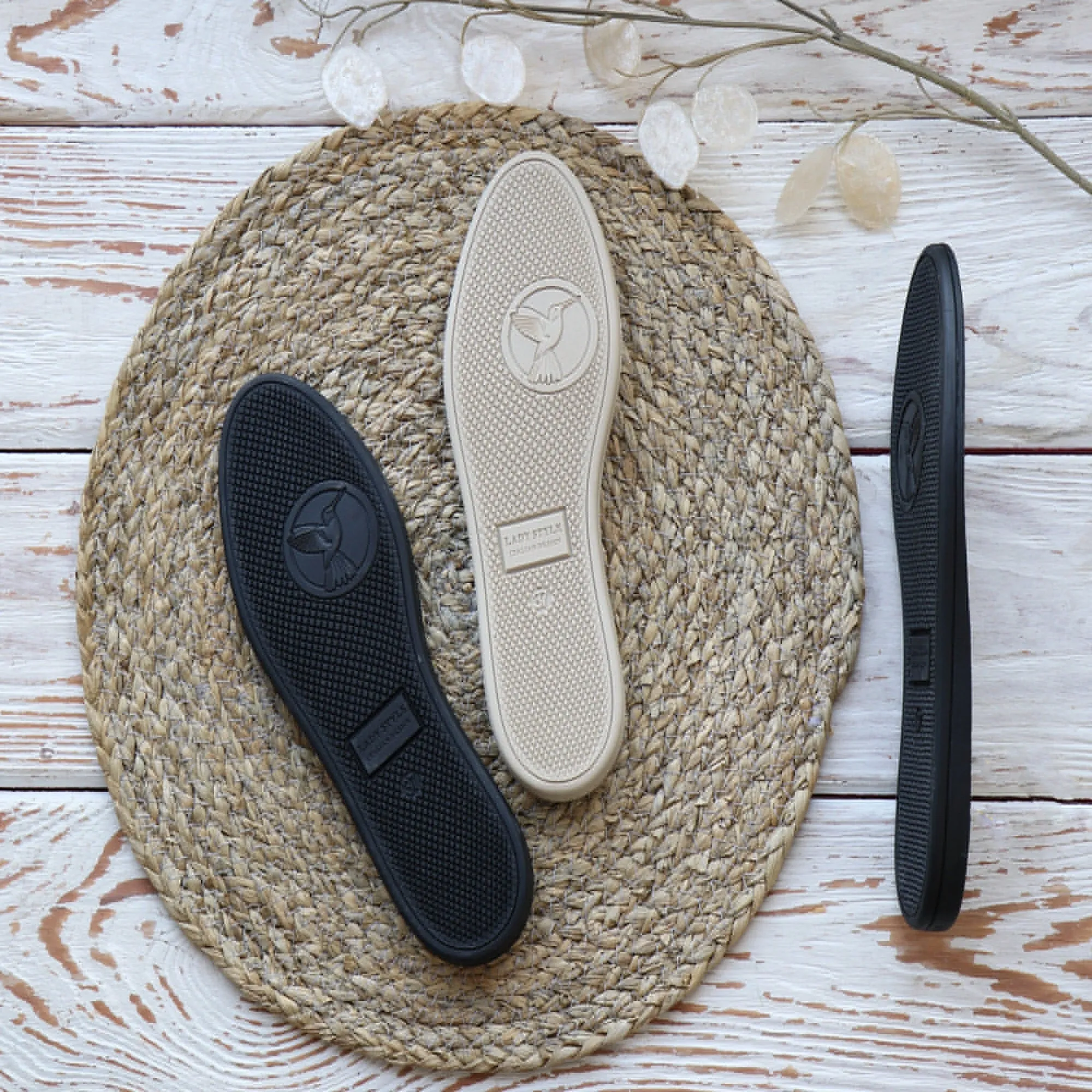 Rubber Soles, Sizes 36 - 40, 2 Colors